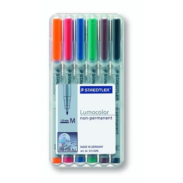 Staedtler Staedtler ST 313 WP6 Overhead pen Lumocolor; S permanent 6 pieces ST 315 WP6 - main